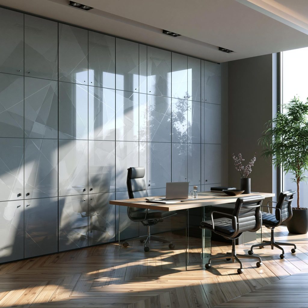 Frosted glass office partition design