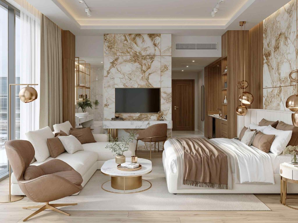 Relaxing master bedroom idea with luxury design