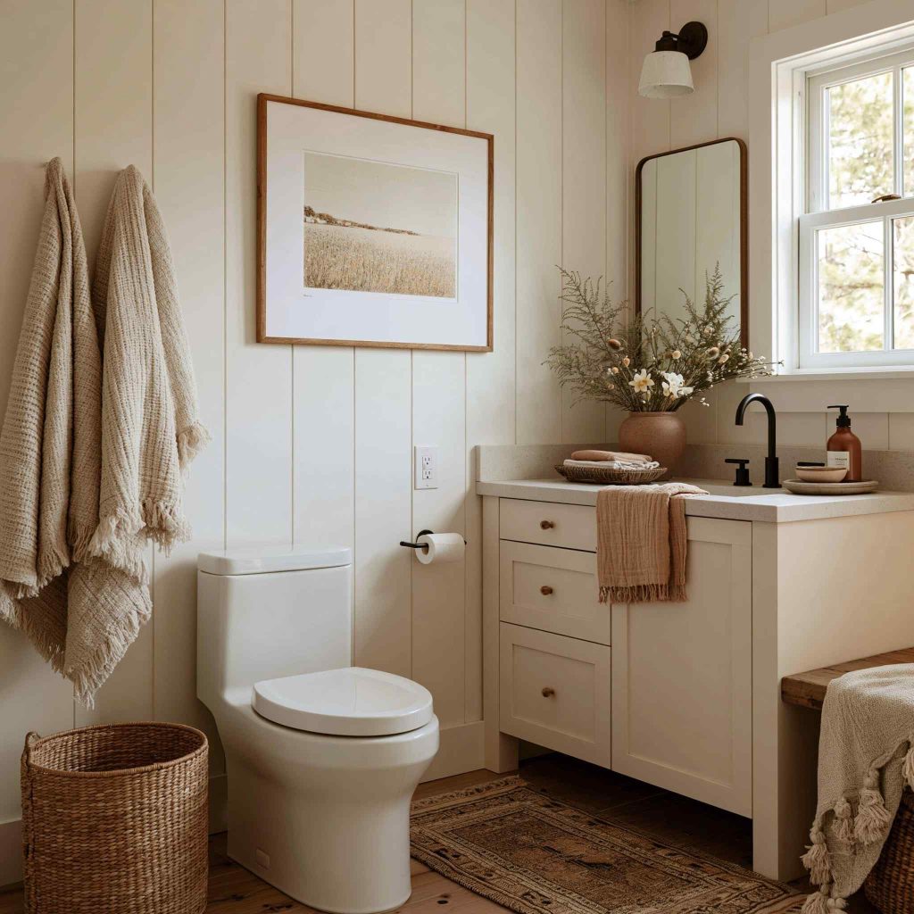 Small bathroom ventilation ideas with natural window