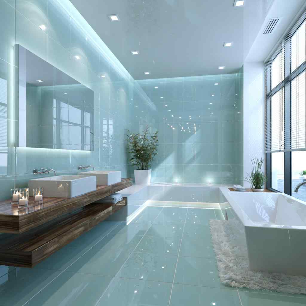 Glossy waterproof bathroom wall panels modern design