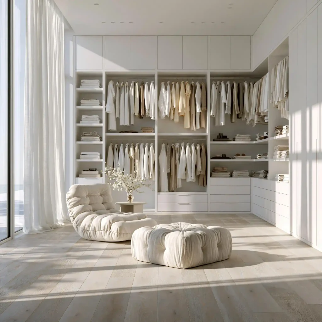  Open closet door ideas in white wardrobe room