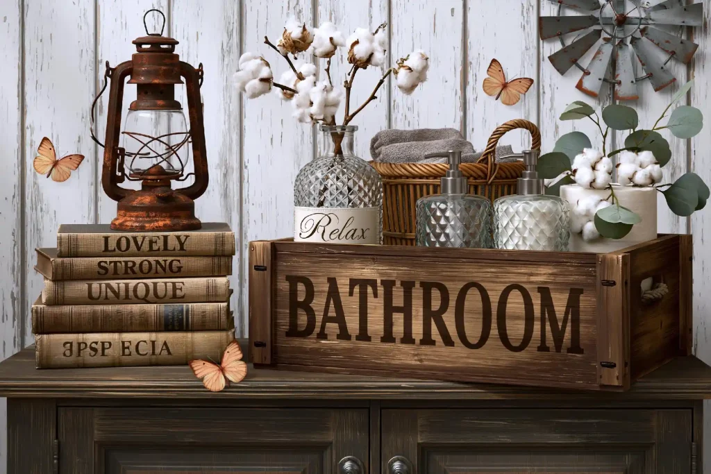 Moisture friendly floral decor bathroom idea