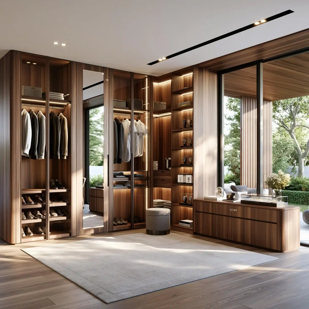Luxury closet door ideas in walk-in wardrobe