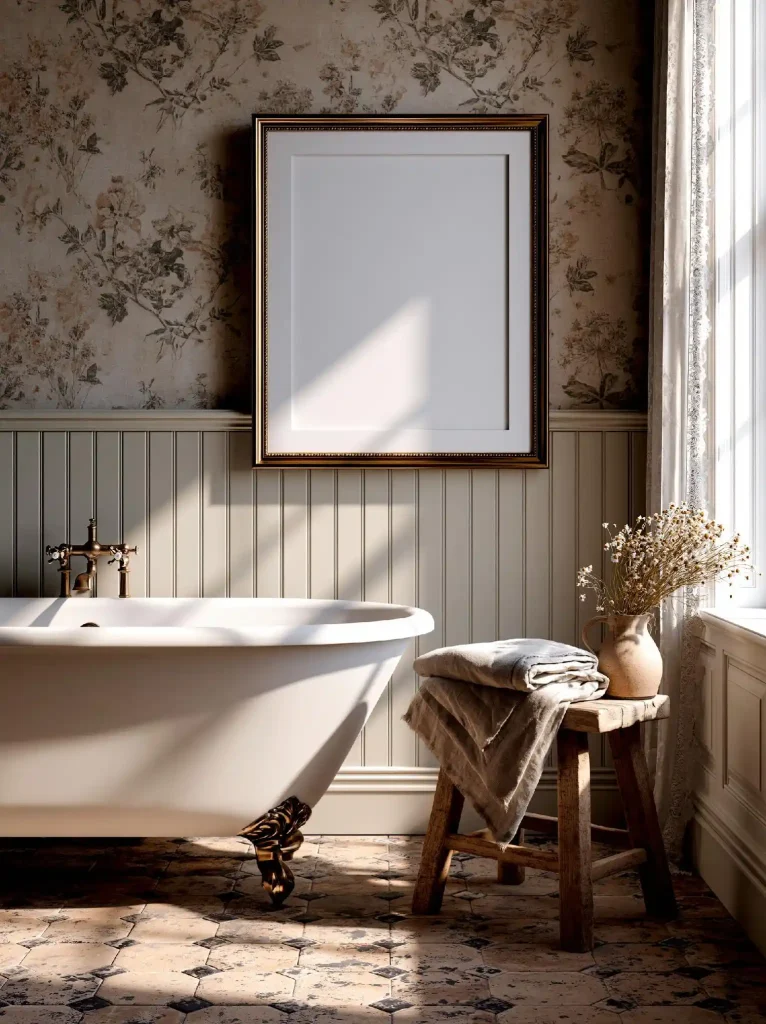  Dried flower bouquet bathroom decor idea