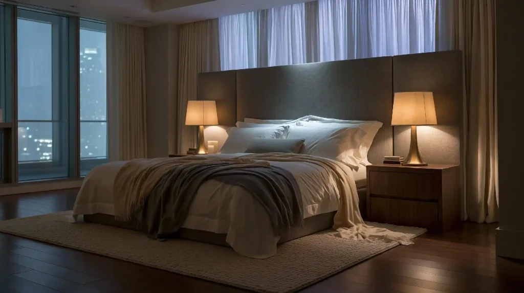Bedroom lamp light design city bedroom