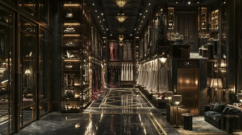 Luxury boutique interior design studio corridor