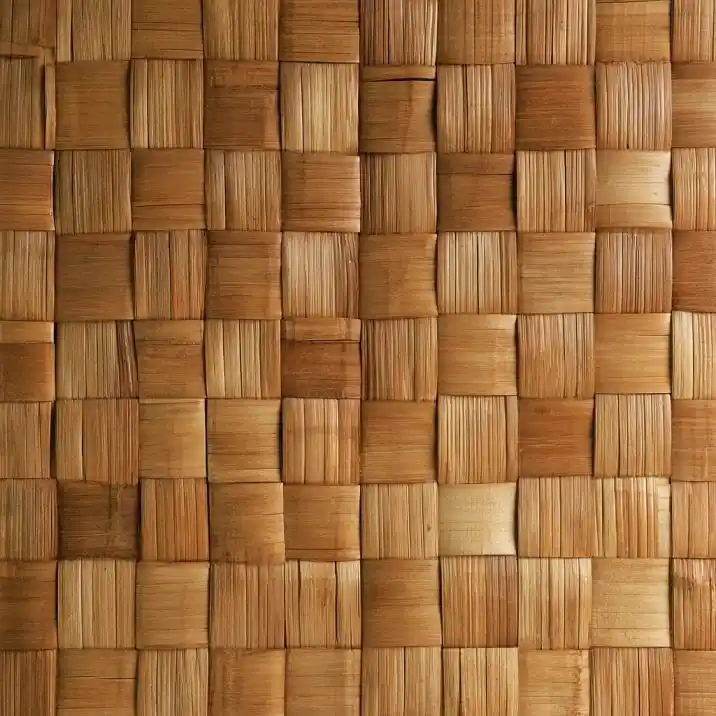 Woven bamboo wall panel texture close-up