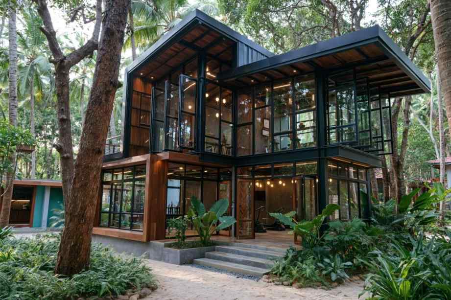  Modern wooden house design forest exterior