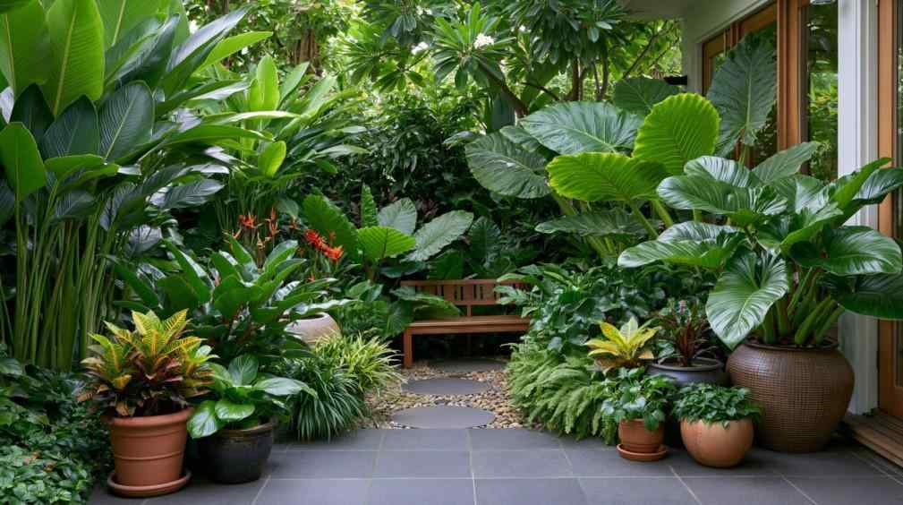 Tropical house design courtyard blending indoors and outdoors