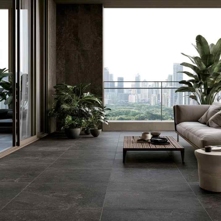  Porcelain tile balcony flooring design in modern balcony