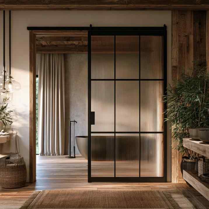  Sliding shower door design frosted glass