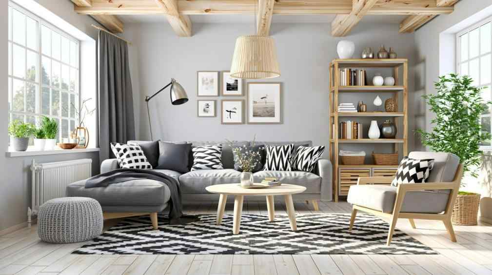  Grey sectional sofa small living room furniture arrangement