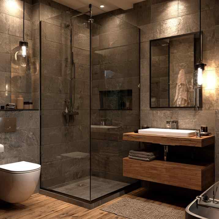 Modern shower room design matte black fittings