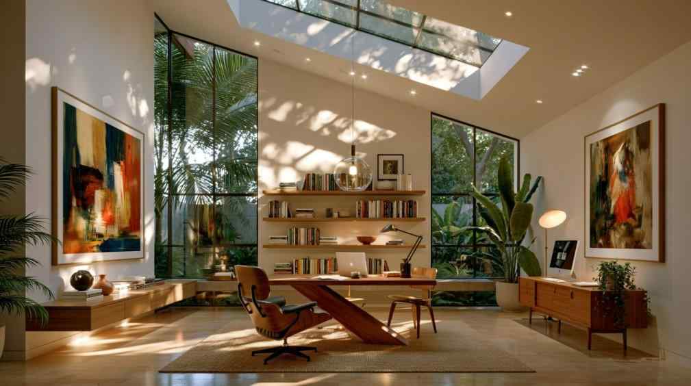 Modern tropical minimalist house design home office