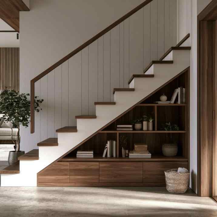 Dead space ideas with built-in under-stair storage