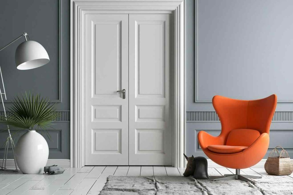  Swing door design minimalist white finish