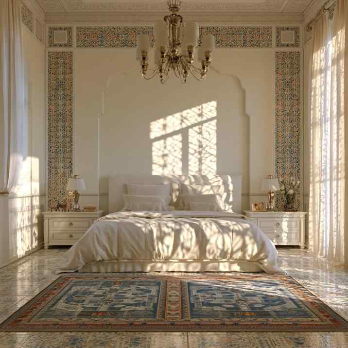 Tile border design bedroom headboard wall