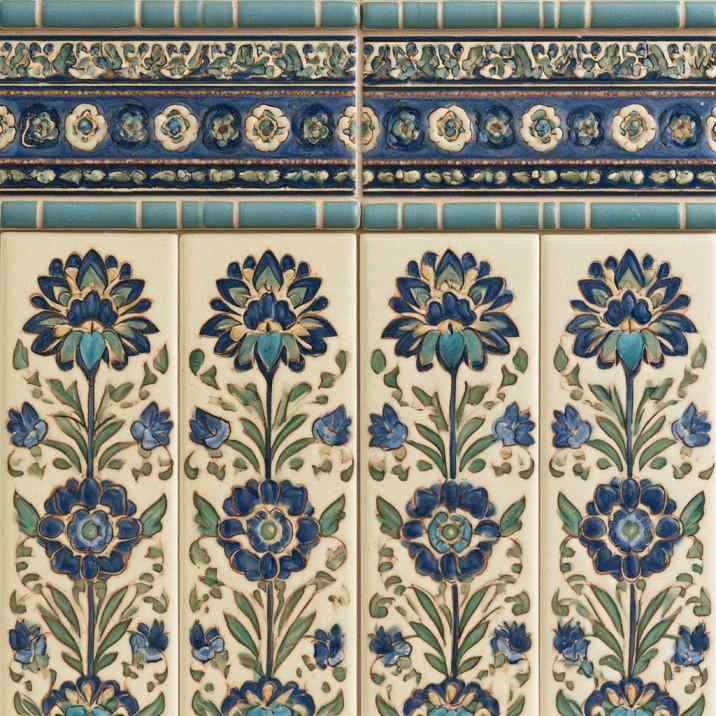 Decorative tile border design floral pattern