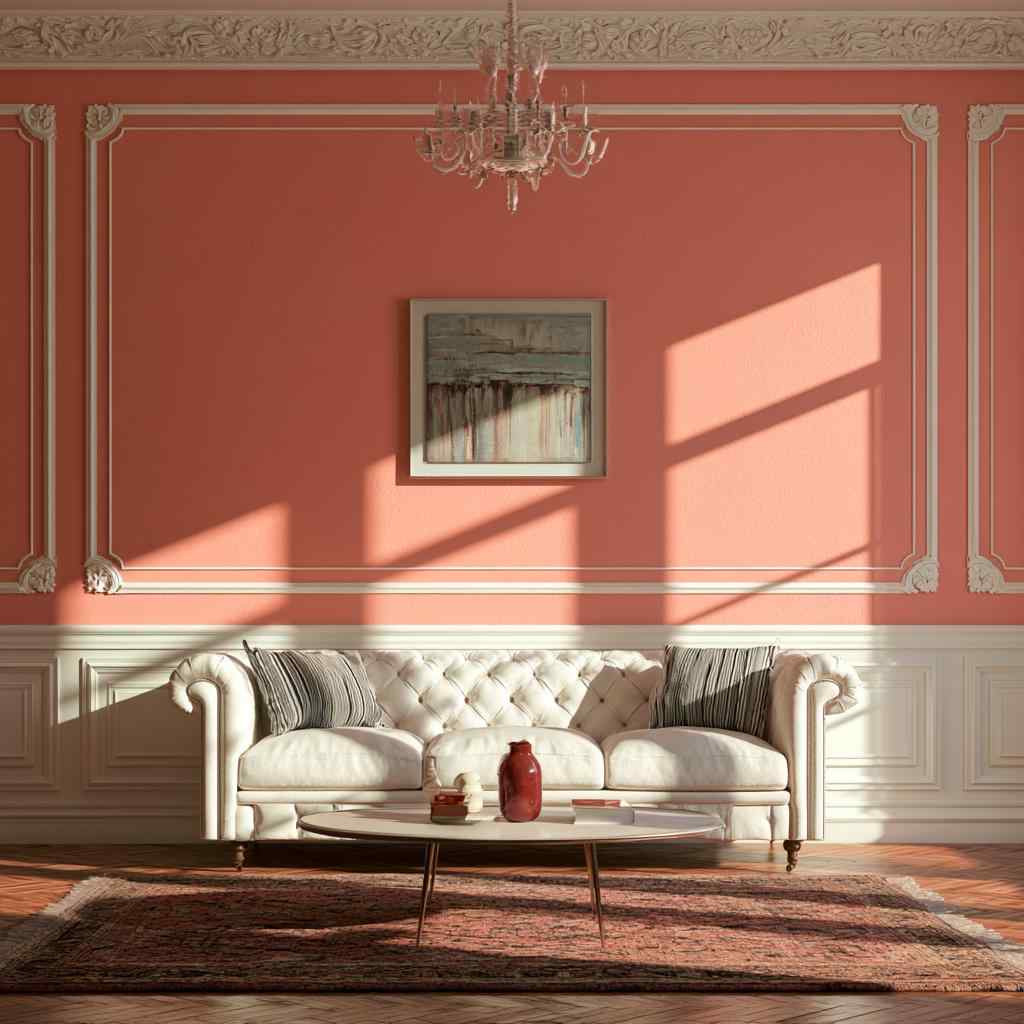 Wall border design living room feature wall