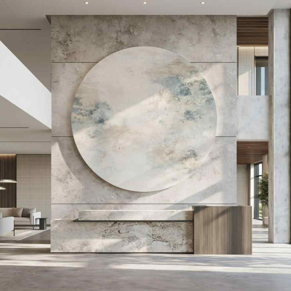 Marble texture wallpaper entrance foyer wall