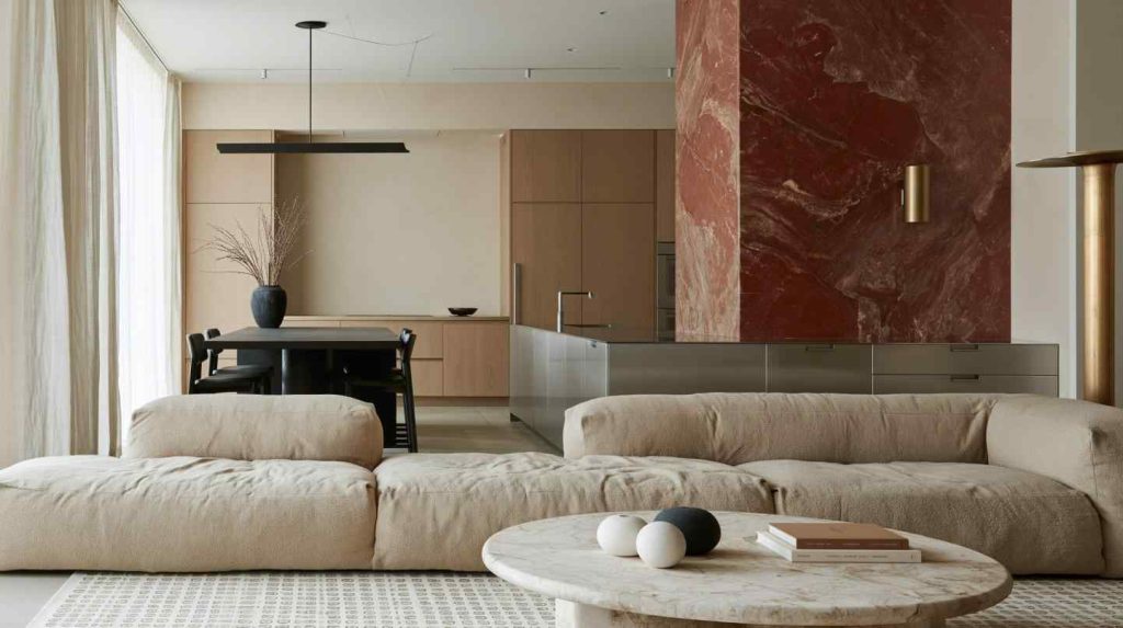 Marble texture wallpaper living room accent wall