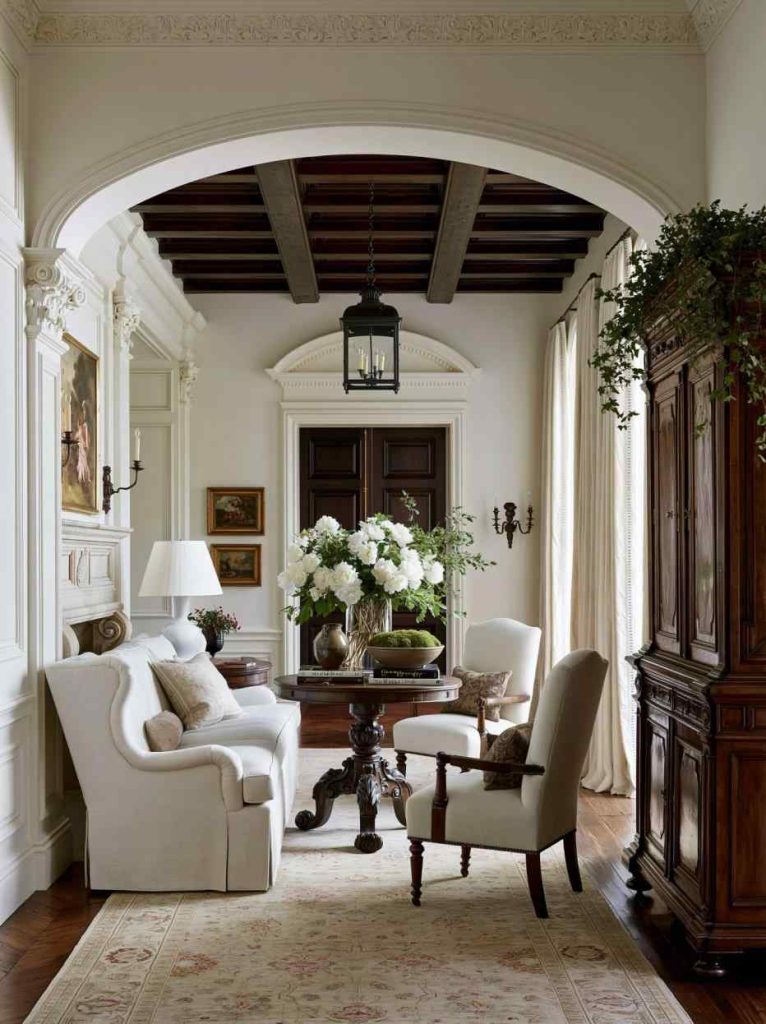 Opulent home decor elegant mouldings living room