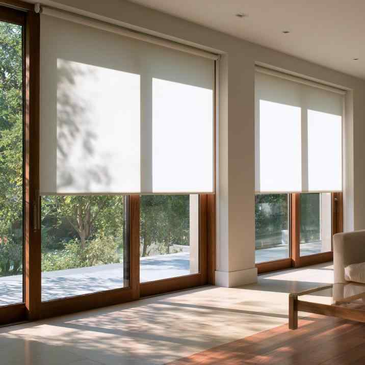 Sliding glass door curtain design with blinds