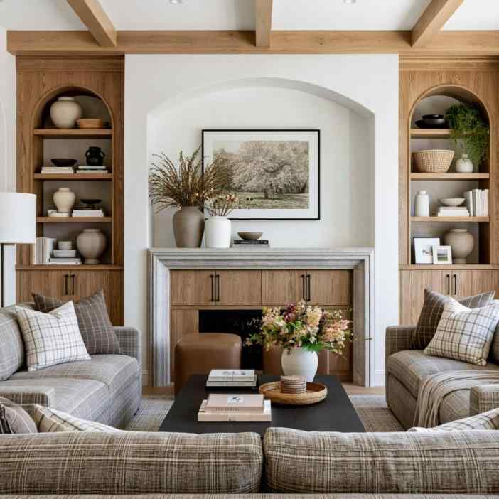 Small living room ideas with built-in shelving