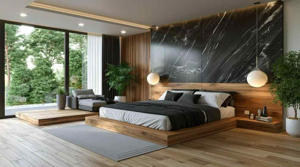  Black marble texture wallpaper bedroom wall