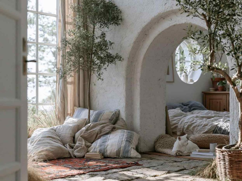Cosy bedroom ideas with natural light reading nook