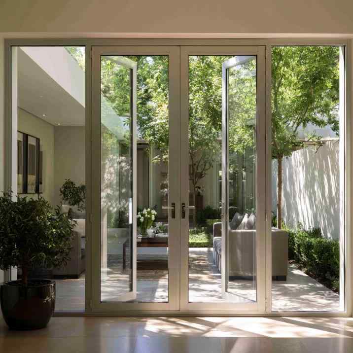 Double swing door design glass garden
