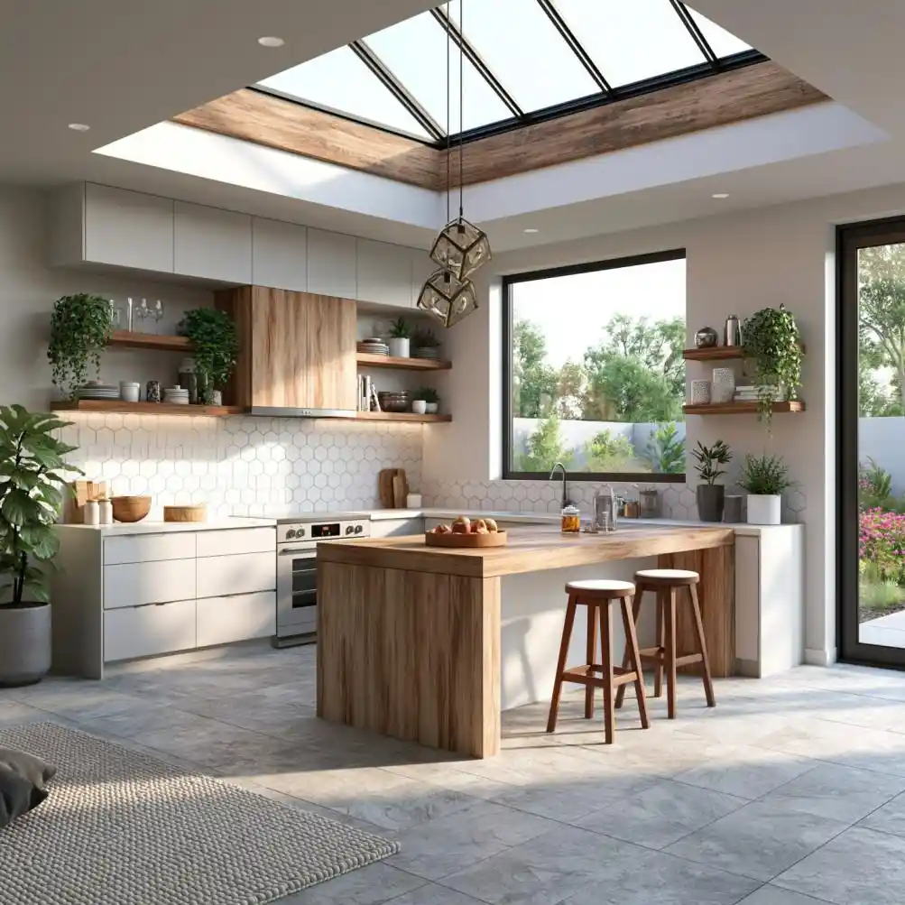  Hexagon kitchen wall tiles in modern kitchen